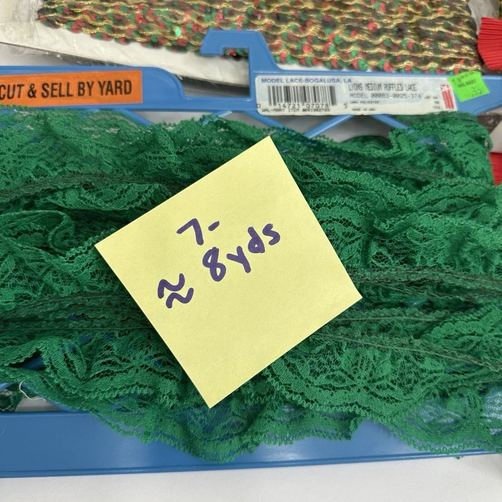 100+ Yards Sequin Trim Lot Christmas Gold Red Green Lace Sewing Costume Craft
